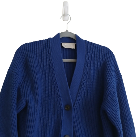 Everlane The Boxy Cardigan Organic Cotton In Bellwater Blue Women's S Chunky - Picture 5 of 9